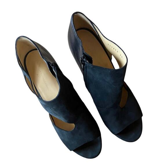 BALENCIAGA Paris Italian Ankle Leather Cutout Booties Open Toe Suede Pumps 39.5 - Picture 8 of 12